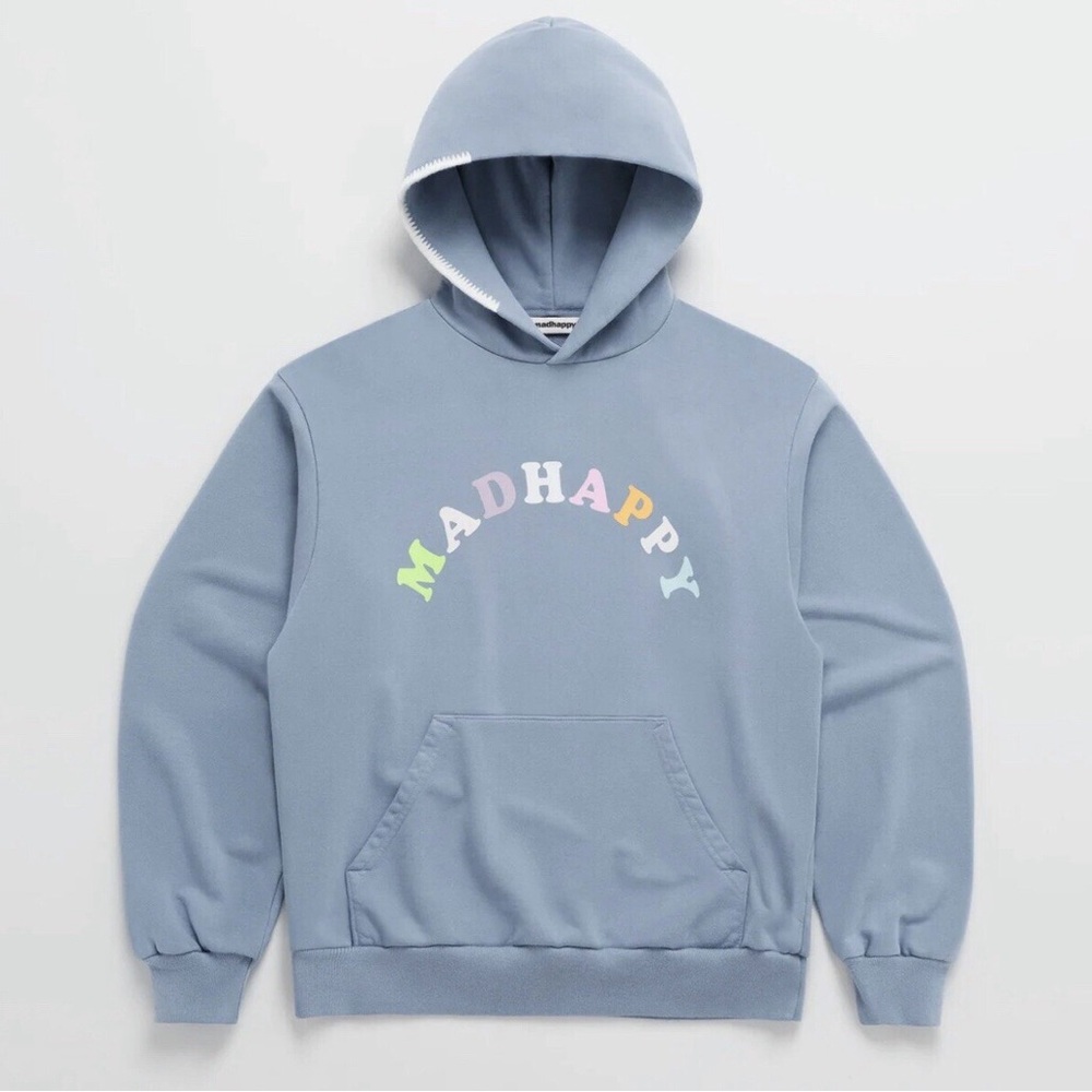 Brand new never worn Madhappy Blue Hoodie with Multicolor Logo